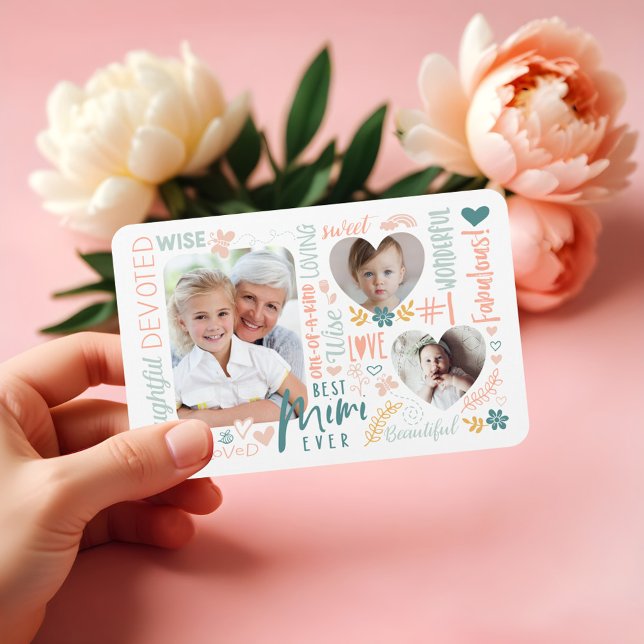 Words for Best Mimi Ever Grandkids Photo Collage Magnet (Words for Best Mimi Ever Grandkids Photo Collage Magnet)