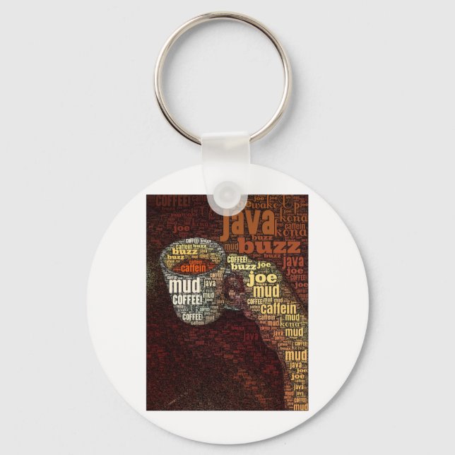 Words for Coffee Key Ring (Front)