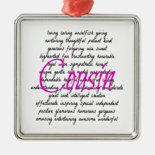 Words for Cousin Metal Ornament