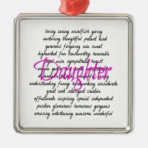 Words for Daughter Metal Tree Decoration