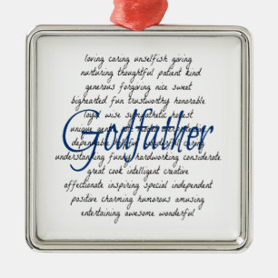 Words for Godfather Metal Ornament
