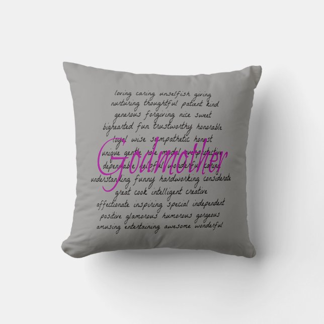 Words for Godmother Cushion (Front)