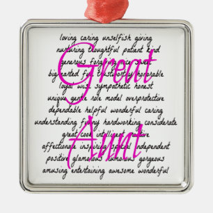Words for Great Aunt Metal Ornament