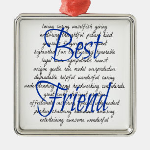 Words for Male Best Friend Metal Ornament