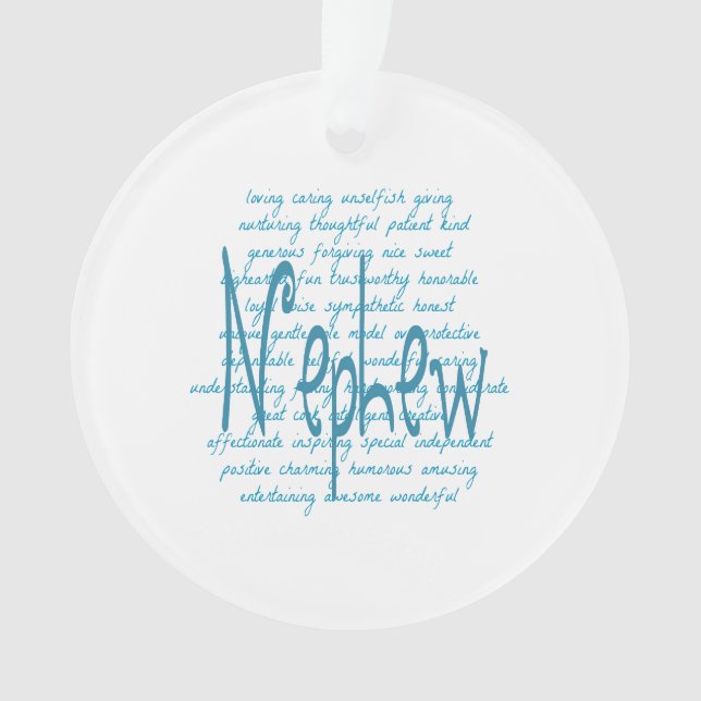 Words for Nephew in Blue Ornament (Front)