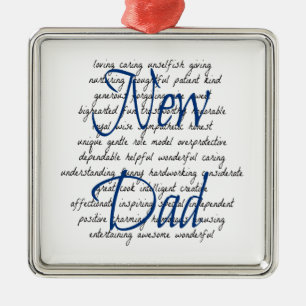Words for New Dad Metal Tree Decoration