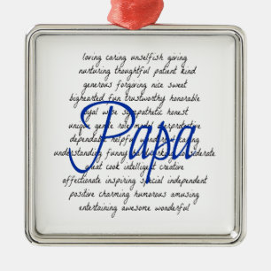 Words for Papa Metal Ornament