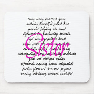 Words for Sister Mouse Pad
