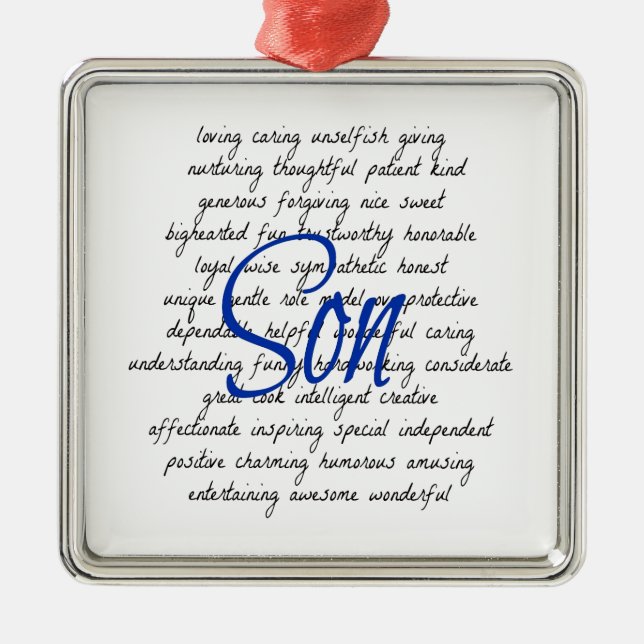 Words for Son Metal Tree Decoration (Front)