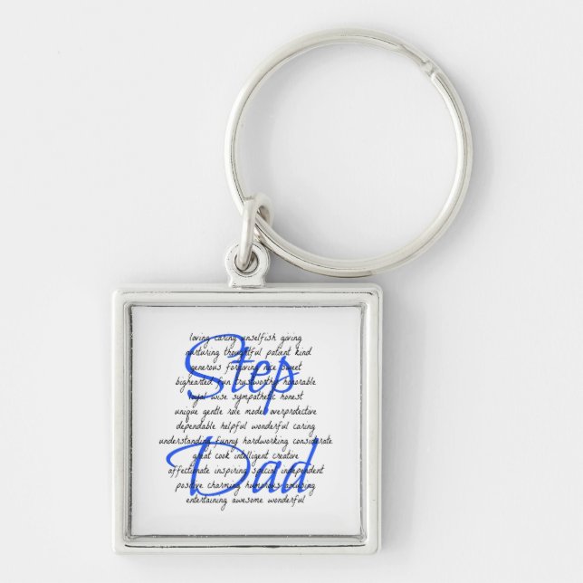 Words for Step Dad Key Ring (Front)