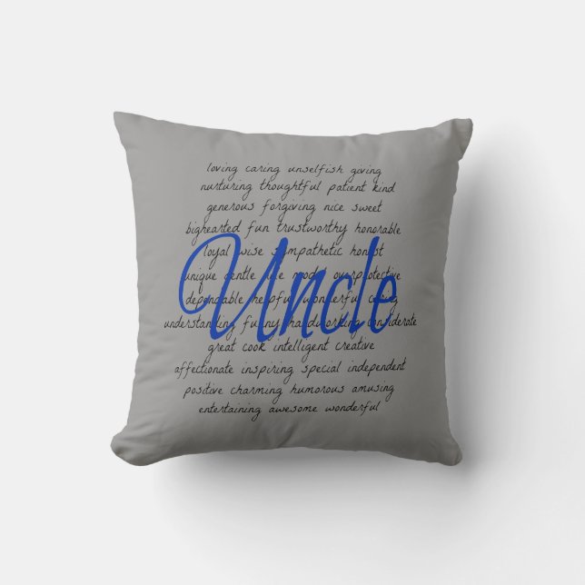Words for Uncle Cushion (Front)