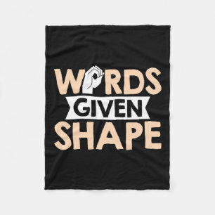 Words Given Shape American Sign Language Fleece Blanket