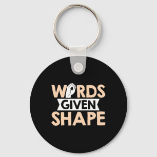 Words Given Shape American Sign Language Key Ring