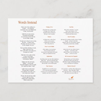Words Instead Poem Postcard