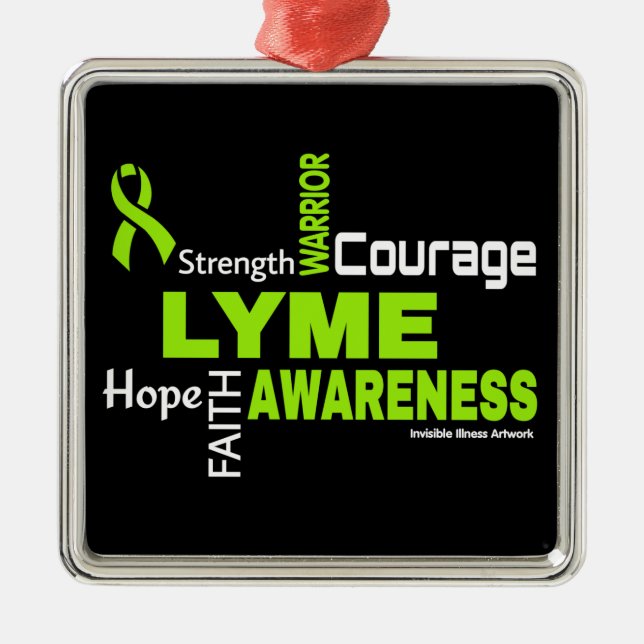 Words...Lyme Metal Ornament (Front)