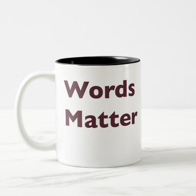 Words Matter Two-Tone Coffee Mug (Left)