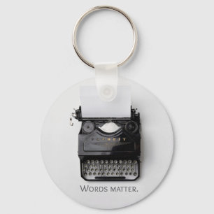 Words Matter Typewriter Key Ring