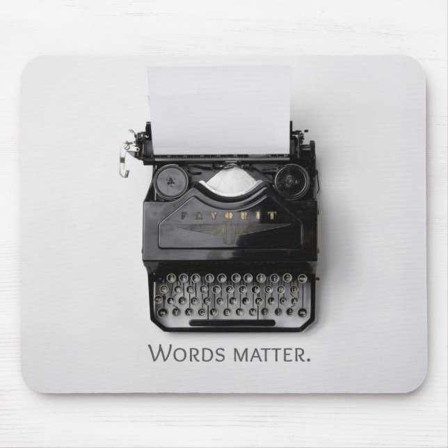 Words Matter Typewriter Mouse Pad (Front)