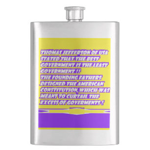 Words message graphics about AMERICA Hip Flask
