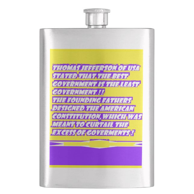 Words message graphics about AMERICA Hip Flask (Front)