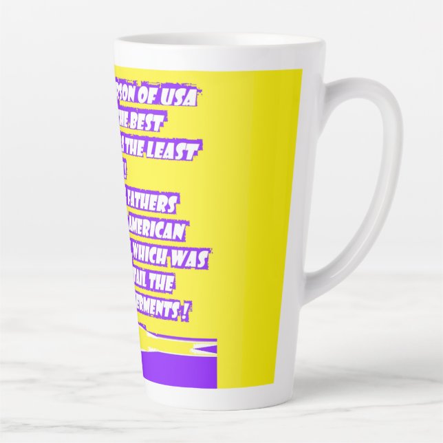Words message graphics about AMERICA Latte Mug (Right)
