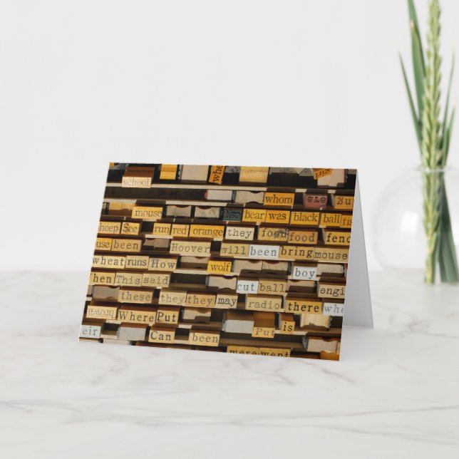 "Words" Note Card (Front)