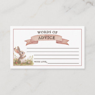 Words of Advice Bunny Baby Shower Enclosure Card