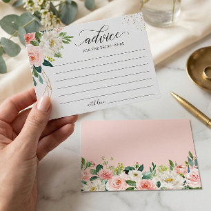 Words of Advice Card Modern Blush Pink Floral