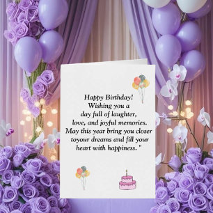 Words of congratulations for the happy birthday o Foil Greeting Card