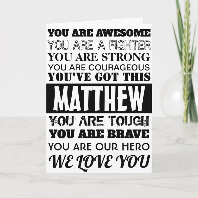 Words Of Encouragement Get Well Soon Black Font Card (Front)