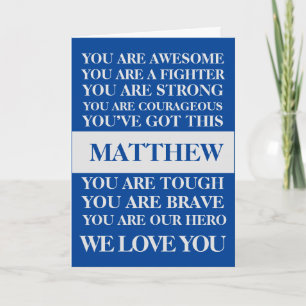 Words Of Encouragement Get Well Soon Blue & Grey Card