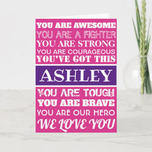 Words Of Encouragement Get Well Soon Pink & Purple Card