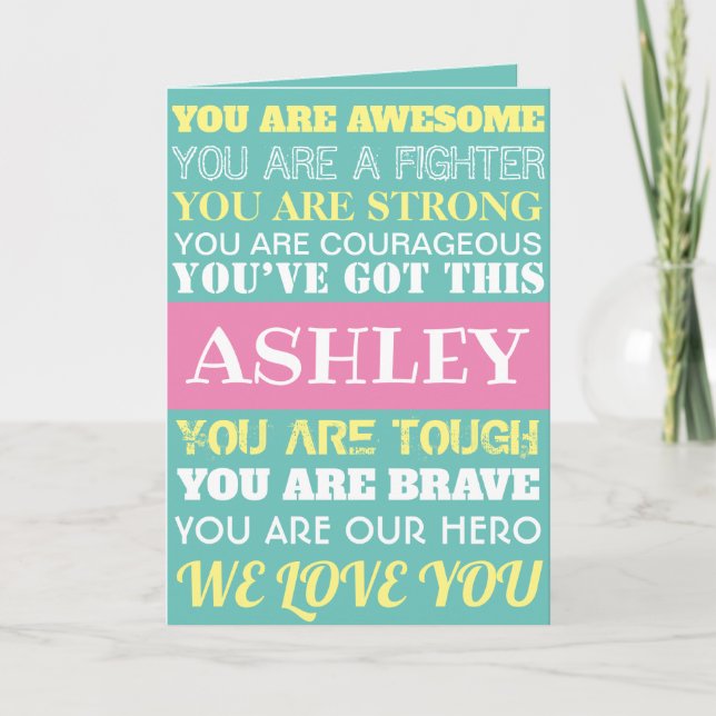 Words Of Encouragement Get Well Soon Teal Multi Card (Front)