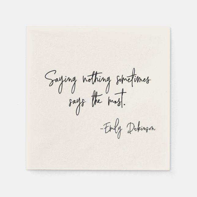 Words of Encouragement Literary Author Book Quote Napkin (Front)