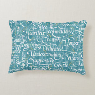 Words of Friendship Calligraphy Bestie  Decorative Cushion