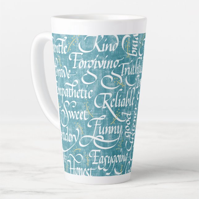 Words of Friendship Calligraphy Bestie  Latte Mug (Left Angle)