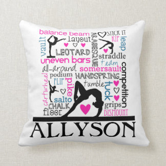 Words of Gymnastics Terminology w/ Monogram Cushion