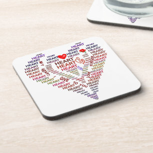 Words of Heart Hard Plastic Coasters