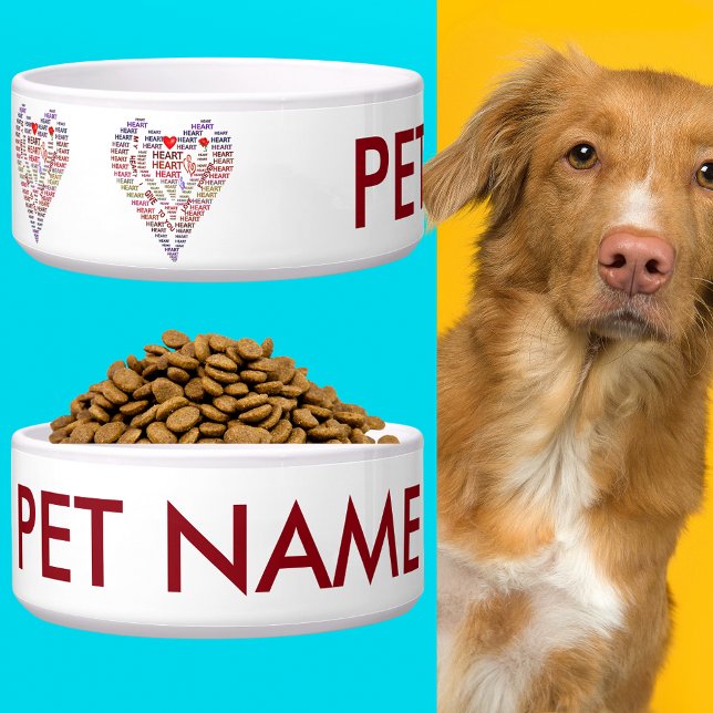 Words of Heart Valentine's Add Name Dog or Cat (Words of Heart Valentine's Add Name Dog or Cat Bowl)