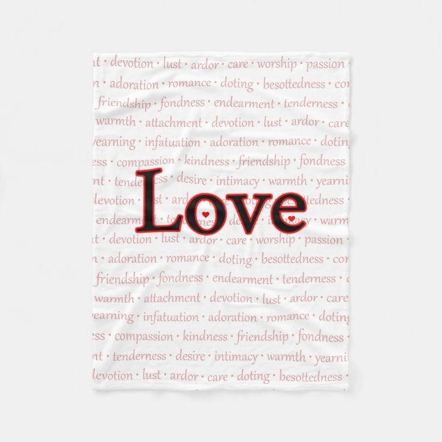 Words of Love Fleece Blanket (Front)
