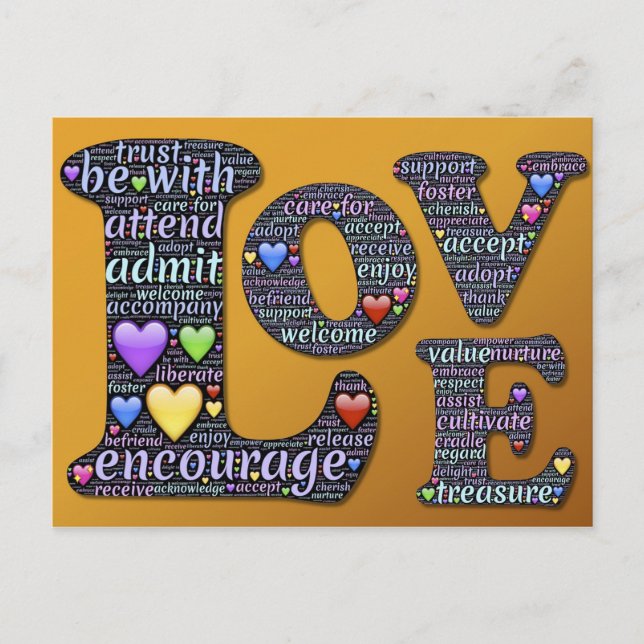 words of love postcard (Front)