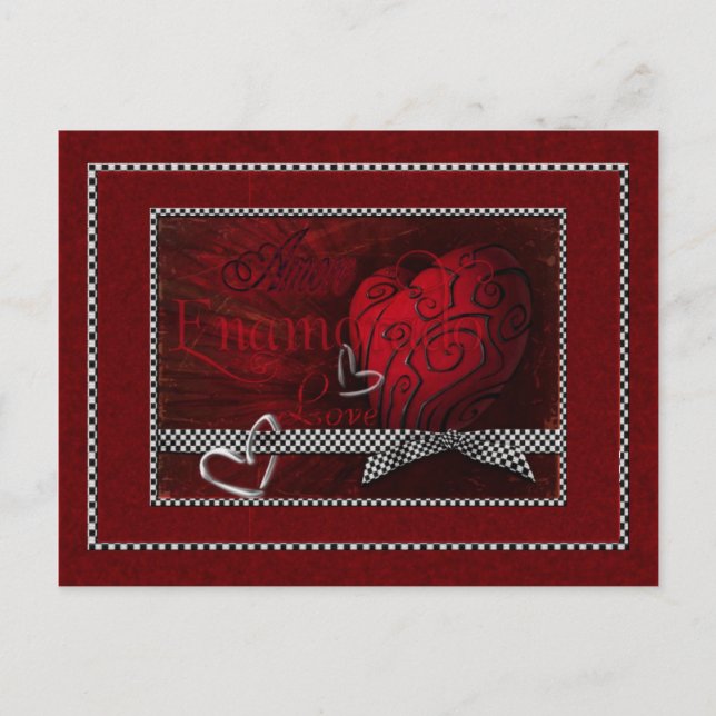 Words of Love Red Hearts Postcard (Front)