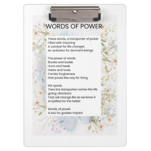 Words Of Power Uplifting Poem Poetry Clipboard