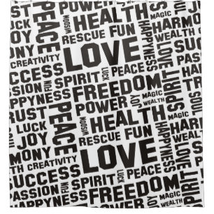 Words Of The Spirit Way black + your backgr. colou Shower Curtain