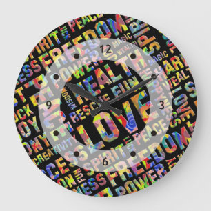 Words Of The Spirit Way / Positive Thinking 1 Large Clock