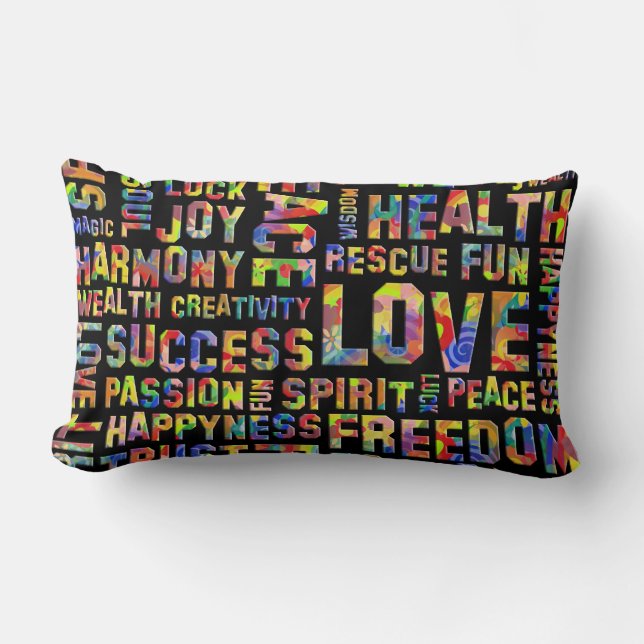 Words Of The Spirit Way / Positive Thinking 1 Lumbar Cushion (Front)