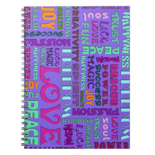 Words Of The Spirit Way - violet splatter Notebook