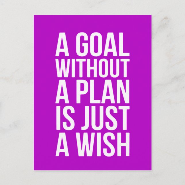 WORDS OF WISDOM A GOAL WITHOUT A PLAN IS JUST A WI POSTCARD (Front)
