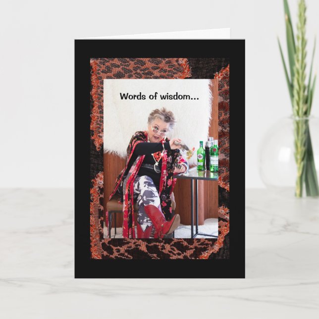 Words of Wisdom about laughing/singing/working Card (Front)