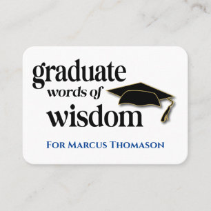 Words of Wisdom Advice Card For Graduation
